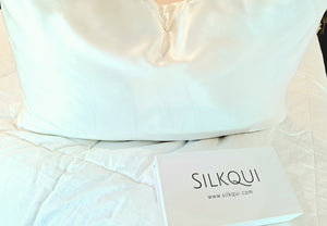 SILKQUI 100% PURE MULBERRY SILK PILLOWCASE 22 Momme 600 Thread Count
