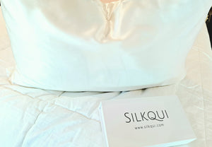 SILKQUI 100% PURE MULBERRY SILK PILLOWCASE 22 Momme 600 Thread Count